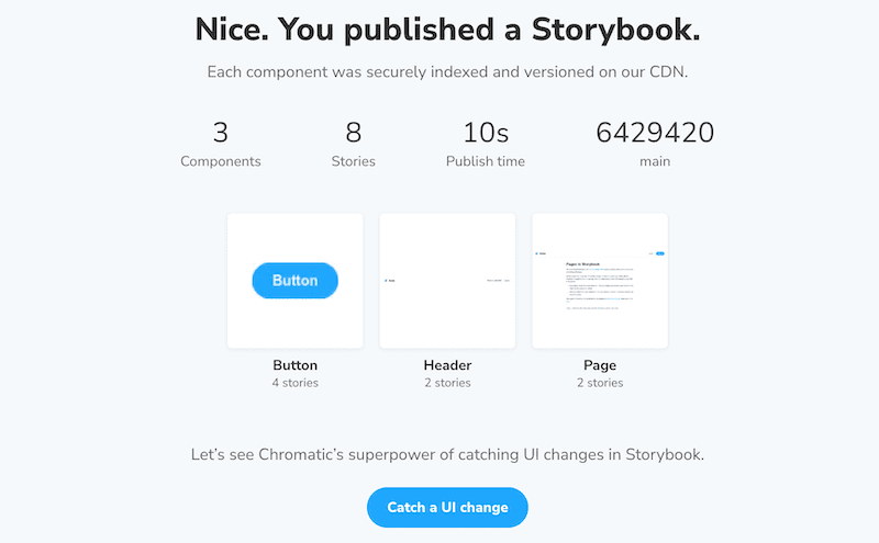 画面が変わり storybook が公開される