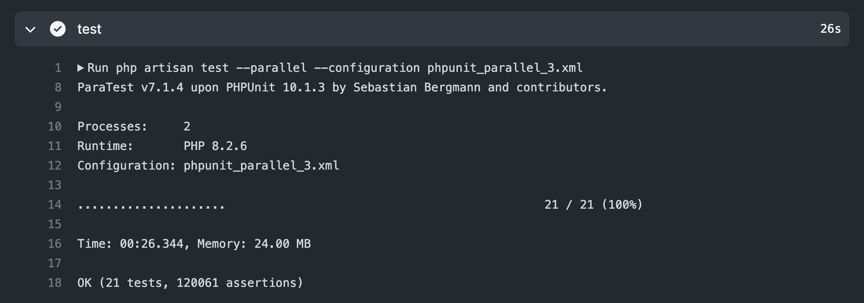 Github Actions での並列テスト（2コア・2プロセス・5ジョブ）