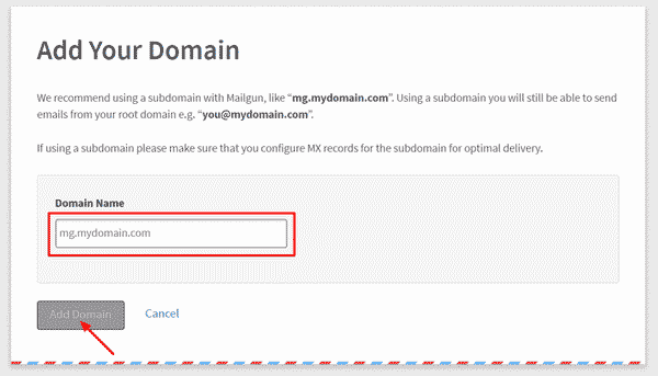 「AddDomain 」をクリック
