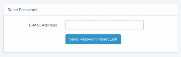 パスワードリセット画面