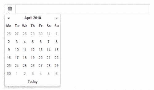 Widget クラスによる DatePicker フォーム