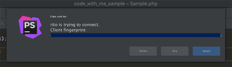 ゲスト接続許可確認ダイアログ
