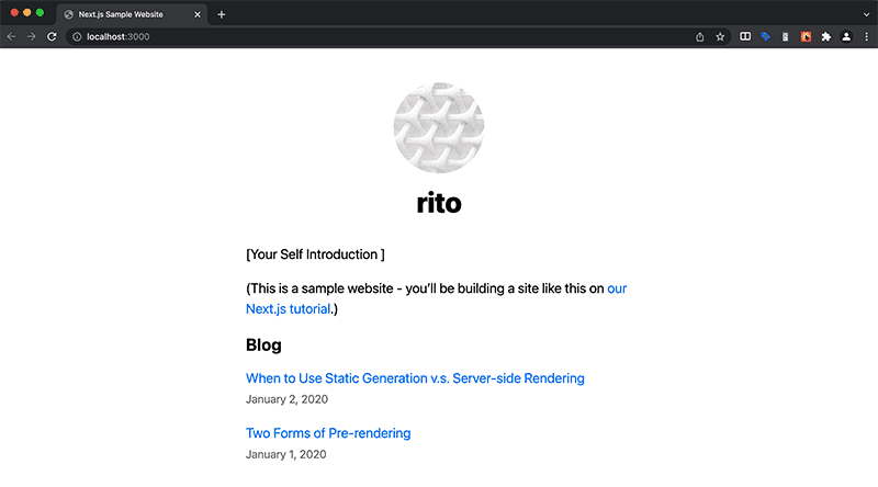 Next.js チュートリアルで作るブログアプリケーション