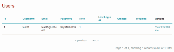 ユーザ一覧ページ