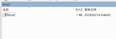 アップロード先サーバファイル一覧画面